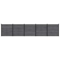 vidaXL Tvoros rinkinys 5 vnt. 872 x 186 cm WPC ir aliuminis Pilka