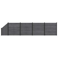 vidaXL Tvoros rinkinys 5 vnt. 792 x 186 cm WPC ir aliuminis Pilka