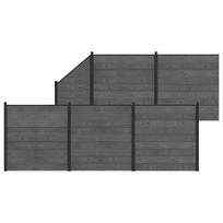 vidaXL Tvoros rinkinys 6 vnt. 965 x 186 cm WPC ir aliuminis Pilka