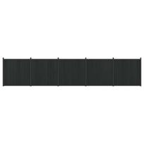 vidaXL Tvoros plokštė 5 vnt. 880 x 186,5 cm WPC ir aliuminis Juoda