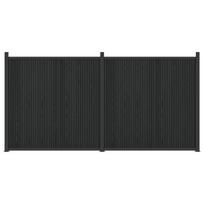 vidaXL Tvoros plokštė 2 vnt. 355 x 186,5 cm WPC ir aliuminis Juoda