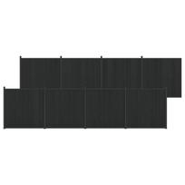 vidaXL Tvoros plokštė 8 vnt. 1405 x 186,5 cm WPC ir aliuminis Juoda