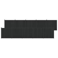 vidaXL Tvoros plokštė 10 vnt. 1755 x 186,5 cm WPC ir aliuminis Juoda