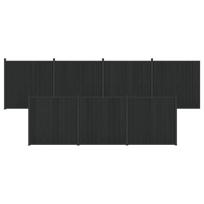 vidaXL Tvoros plokštė 7 vnt. 1230 x 186,5 cm WPC ir aliuminis Juoda