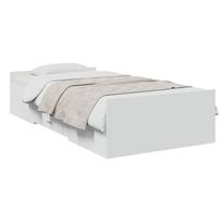 vidaXL Lovos rėmas su saugojimu Balta 80 x 200 cm Apdirbta mediena