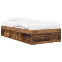 vidaXL Lovos rėmas su saugojimu Sendintos medienos 80 x 200 cm