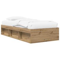 vidaXL Lovos rėmas su saugojimu su lentyna Artisano ąžuolo 80 x 200 cm