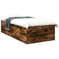 vidaXL Grindų lovos rėmas Dūminio ąžuolo 80 x 200 cm Apdirbta mediena