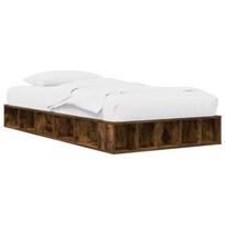 vidaXL Lovos rėmas su saugojimu su lentyna Dūminio ąžuolo 80 x 200 cm