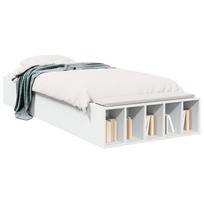 vidaXL Lovos rėmas su saugojimu Balta 80 x 200 cm Apdirbta mediena