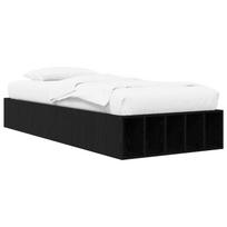 vidaXL Lovos rėmas su saugojimu su lentyna Juodojo ąžuolo 80 x 200 cm