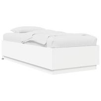 vidaXL Lovos rėmas su LED Balta 80 x 200 cm Apdirbta mediena