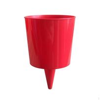 Cup Holder Stake OnePiece Ground Point Molded Beverage for Camping White