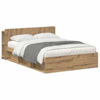 vidaXL Lovos rėmas su saugojimu Artisano ąžuolo 140 x 190 cm