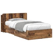 vidaXL Lovos rėmas su saugojimu Sendintos medienos 80 x 200 cm