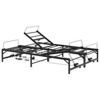 vidaXL Elektrinis reguliuojamas lovos rėmas Juoda 140 x 190 cm Plienas