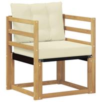 vidaXL Lauko sofa Kietasis akacijos medis ir Textilene Balta
