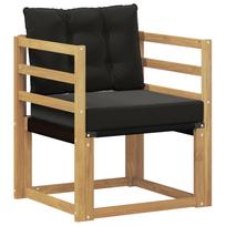 vidaXL Lauko sofa Kietasis akacijos medis ir Textilene Balta