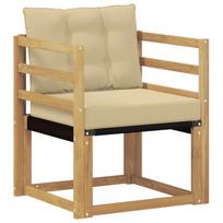 vidaXL Lauko sofa Kietasis akacijos medis ir Textilene Balta