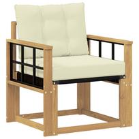 vidaXL Lauko sofa Kietasis akacijos medis ir Textilene Balta