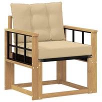 vidaXL Lauko sofa Kietasis akacijos medis ir Textilene Balta