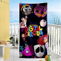 The Amazing Digital Circus Style Beach Towel Quick-Dry Soft Microfiber Comfortable Lightweight Suitable for Swimming, Gym, Camping, Yoga Vacation 70cmx140cm(27x55inch)