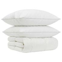 vidaXL 90% žąsies pūkų antklodės komplektas FULDA 3 vnt. 200 x 220 cm