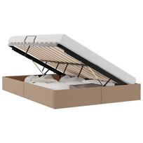 vidaXL Otomano lovos rėmas Kapučino 140 x 200 cm Dirbtinė oda
