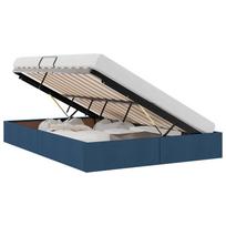vidaXL Otomano lovos rėmas su saugykla Mėlyna 140 x 200 cm audinys