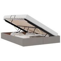 vidaXL Otomano lovos rėmas su saugykla Taupe 140 x 190 cm audinys