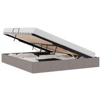 vidaXL Otomano lovos rėmas su saugykla Taupe 180 x 200 cm audinys