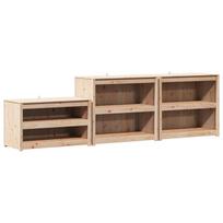 vidaXL Lauko virtuvės spintelė MEPPEL 3 pcs Natūrali Douglas