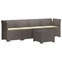 vidaXL 4 vietų sodo sofa su pagalvėmis pintinės išvaizdos PP