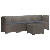 vidaXL 4 vietų sodo sofa su pagalvėmis pintinės išvaizdos PP