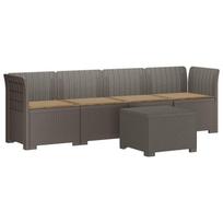 vidaXL 4 vietų sodo sofa su pagalvėmis pintinės išvaizdos PP