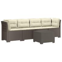 vidaXL 4 vietų sodo sofa su pagalvėmis pintinės išvaizdos PP