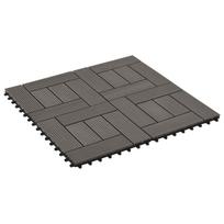 vidaXL Terasinė Plytelė 22 vnt. Tamsiai rudas 30 x 30 cm WPC
