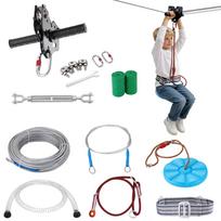 VEVOR Zipline rinkinys vaikams ir suaugusiems, 24,38 m Zipline rinkiniai iki 227 kg, Greitai surenkamas Zipline kieme lauke 100 x 10 x 5 cm