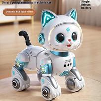 Naujas Pažangus Nuotolinio Valdymo Žingsniuojantis Robotas Katė Žaislas, Elektrinis Murkiantis Augintinis Dovana Berniukams Mergaitėms Vaikams Gimtadieniui Kalėdoms Įrengtas Dinaminiu Apšvietimu 1 battery žalia