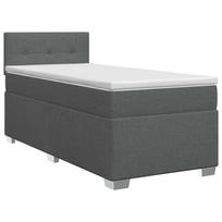 vidaXL Spyruoklinė lova su čiužiniu Tamsiai pilka 90 x 200 cm Audinys