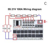 3S/4S/5S BMS 12V 16.8V 21V 3.7V 100A Li-ion LMO Ternary Ličio Baterijos Apsaugos Plokštė Li-polimerų Balansinis Įkrovimas C