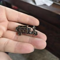 Vintage Metal Three Wheeled Motorcycle Figurine Antique Finish Detailed Craft For Home Decor Garden Ornament Collection one size brown