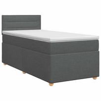 vidaXL Spyruoklinė lova su čiužiniu Tamsiai pilka 80 x 200 cm Audinys