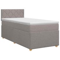vidaXL Spyruoklinė lova su čiužiniu Taupe 90 x 200 cm Audinys
