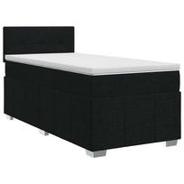 vidaXL Spyruoklinė lova su čiužiniu Juoda 90 x 200 cm Audinys