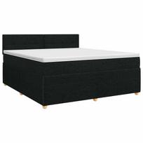vidaXL Spyruoklinė lova su čiužiniu Juoda 180 x 200 cm Audinys
