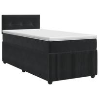 vidaXL Spyruoklinė lova su čiužiniu Juoda 90 x 200 cm Aksomas