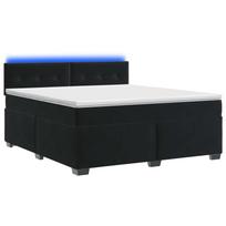 vidaXL Lova su čiužiniu ir LED apšvietimu Juoda 140 x 190 cm Aksomas