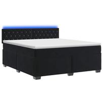 vidaXL Lova su čiužiniu ir LED apšvietimu Juoda 140 x 200 cm Aksomas