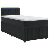 vidaXL Spyruoklinė lova su čiužiniu Juoda 90 x 200 cm Aksomas